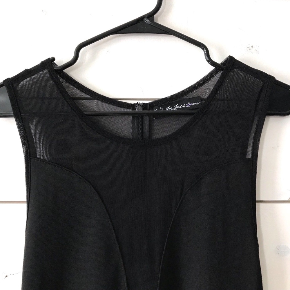 For Love & Lemons Black Mesh Knit Fit Flare Dress - Picture 6 of 8